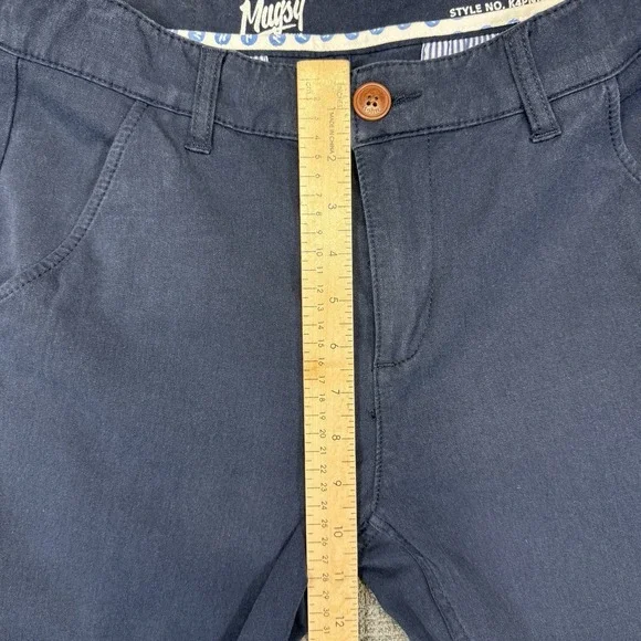 Mugsy Jeans Pants Morgans Mens 31x34 Navy Blue Straight Stretch Chinos K4PNNV - Picture 8 of 11